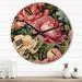 Designart "Pink Peony Garden Perfection" Peonies Oversized Wood Wall Clock
