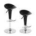 Set of 2 Swivel Bar Stools, Adjustable Height Bar Chairs with Metal Footrest - Black