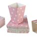 Candy Bar Bag 48pcs Popcorn Carton Rugby Stripe Wave Dot Pattern Decorative Dinnerware for Birthday Parties / Baby Showers / Graduations (Light Pink)