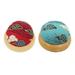 HOMEMAXS 2 Pcs Japanese Style Wooden Base Pin Cushion Lovely Cloud Printing Needle Cushion DIY Handcraft Sewing Tool Supplies(Light Blue Red Style)