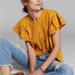 Anthropologie Tops | Anthropologie Delphine Forever That Girl Ruffled Eyelet Top Gold Yellow Sz M | Color: Gold/Yellow | Size: M