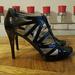 Michael Kors Shoes | Michael Kors Patent Leather Caged Heels. S | Color: Black/Gold | Size: 7.5