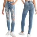 Urban Outfitters Jeans | Bdg Jeans Mid Rise Twig Ankle Distressed Stretch Denim Light Wash Sz 26 | Color: Blue | Size: 26