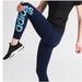 Adidas Pants & Jumpsuits | Adidas Nwt 3/4 Mid Rise Mix Fab Tights Leggings Size Medium Navy Blue | Color: Blue | Size: M