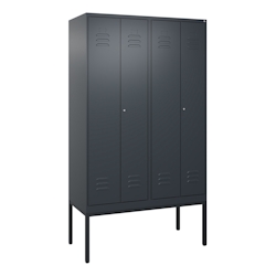 C+P Doppel-Spind Classic PLUS, Gestell, 4 Abteile, HxBxT 212x120x50cm, Zylinderschloss, Anthrazit von PROREGAL Image