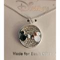 Disney Jewelry | Disney's Mickey & Minnie "Made For Each Other" Crystal Necklace New In Box! | Color: Gold/Silver | Size: Os