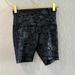 Lululemon Athletica Shorts | Lululemon Black Metallic Floral Print Short Legging, Size 4. | Color: Black | Size: 4