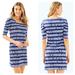 Lilly Pulitzer Dresses | Lilly Pulitzer Blue & White Heart & Sole Stripe Lajolla Shift Dress Size Large | Color: Blue/White | Size: L