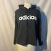 Adidas Tops | Adidas Hoodie Black Womens Long Sleeve Striped Logo Sweatshirt Size L | Color: Black/White | Size: L