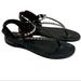 Coach Shoes | Coach "Clarkson" Soft Leather Black And White Snake Print Thong Sandal 6.5 | Color: Black/White | Size: 6.5