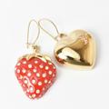 Louis Vuitton Jewelry | Louis Vuitton Earrings Boucle De Reille Phrase Strawberry Heart Motif Gold Re... | Color: Red | Size: Os