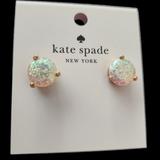 Kate Spade Jewelry | Kate Spade Glitter Round Opaque Earrings | Color: White | Size: Os