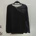 Nine West Tops | Long Sleeve Black Top With Lace Sleeve And Angle Chest | Color: Black | Size: L