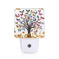 Majoug Butterfly Tree Night Light Plug-in Led Nightlights Auto Dusk-to-Dawn Sensor Lamp for Bedroom Bathroom Kitchen Hallway Room Decorative for Kids Toddler