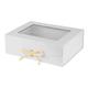 PLINJOY White Extra Large Gift Box for Presents with Ribbon 16.5x13x5.3 Inches Clear Gift Box with Window Magnetic Closure Gift Boxes with Lids