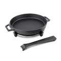 Ooni Cast Iron Skillet Pan - 9" Cast Iron Skillet with Removable Handle and Sainless Steel Trivet, Cast Iron Frying Pan, Pre-Seasoned Non-Stick Oven Safe Cookware, Pizza Oven and BBQ Accessories