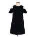 Topshop Casual Dress - Shift: Black Solid Dresses - Women's Size 10