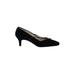 Manolo Blahnik Heels: Black Solid Shoes - Women's Size 37.5 - Almond Toe