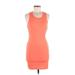 Naked Zebra Casual Dress - Mini Scoop Neck Sleeveless: Orange Print Dresses - New - Women's Size Medium