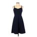 Old Navy Casual Dress - Party V Neck Sleeveless: Blue Solid Dresses - Women's Size Small Tall
