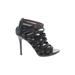 Donald J Pliner Heels: Black Print Shoes - Women's Size 6 - Open Toe