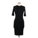 H&M Cocktail Dress - Bodycon Crew Neck Short sleeves: Black Solid Dresses - Women's Size Small