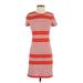 Old Navy Casual Dress Crew Neck Short sleeves: Red Stripes Dresses - Women's Size X-Small