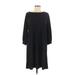Halogen Casual Dress - Shift Crew Neck 3/4 sleeves: Black Print Dresses - Women's Size Medium