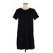 Z Supply Casual Dress - Shift Crew Neck Short sleeves: Black Solid Dresses - Women's Size Medium