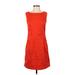 Tommy Hilfiger Casual Dress - A-Line: Red Solid Dresses - Women's Size 2