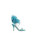 Turquoise Leather Feather Sandals