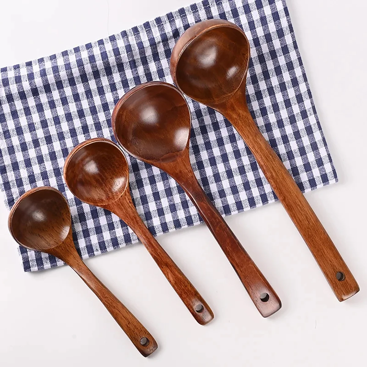 Komu-Louche à soupe en bois, cuillère en bois, Ustensiles de cuisine, Couverts de cuisine, Fournitures de cuisine attribuables, Pot antiadhésif, Accessoires