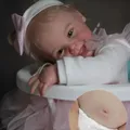 45cm Harper Mädchen ganze Silikon Vinyl Puppe bebe wieder geborene Puppen gemalt Neugeborene Baby