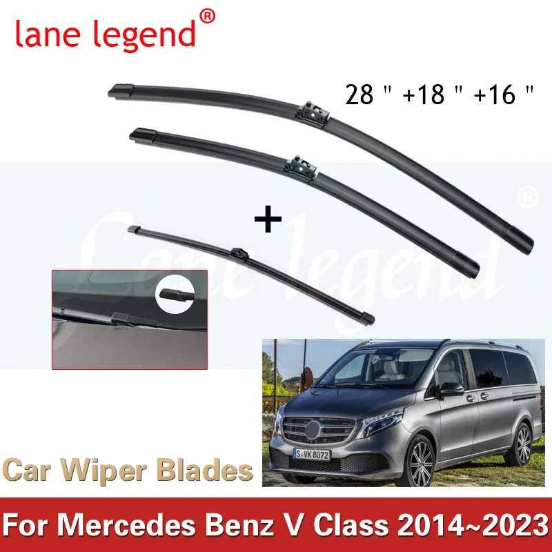 Für Mercedes Benz Vito Viano V Klasse W447 2014 ~ 2023 Vorne Hinten Wischer Klingen Set Bürsten Fenster Windschutzscheibe Windschutz zubehör Image