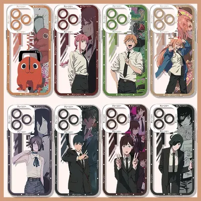 Kettensägen mans anime makimas telefon hülle für iphone 15 14 13 12 mini 11 pro max x xr 7 8 plus