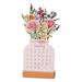 2024 Flower Desk Calendar Creative Flower Desk Calendar Vase Shaped New Year Calendar Plan Desk Decoration Home Decoration (1 Piece)