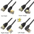 RJ45 CAT8 Ethernet thin Cable home Gigabit network router computer crystal plug 90 degree Up Down