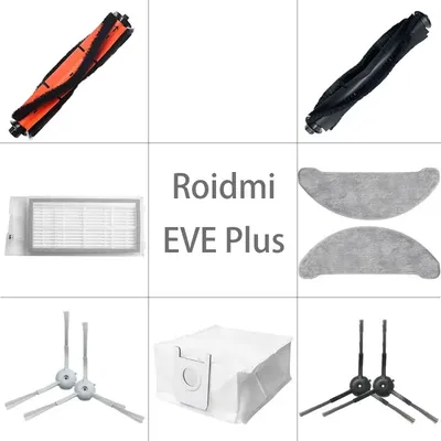 Wichtigsten Pinsel Mopp Tuch Hepa-Filter Für Xiaomi Roidmi EVE Plus Robotic Staubsauger Seite Pinsel Staubbeutel Ersatzteile Ersatz Image
