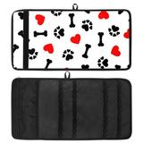 OWNTA Simple Dog Bone Paw Love Pattern Polyester Oxford Cloth Pencil Case Organizer - Efficient Storage Solution with Large Size 26x50.5 cm