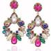 Fashion Rhinestone Statement Drop Dangle Earrings Large Colorful Crystal Chandelier Earrings for Women Bridal Wedding Party Prom