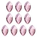 Uxcell K9 Crystal Pendants Oval Beads 10 Pack 38mm Chandelier Prisms Parts Hanging Beads DIY Lamp Pink