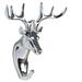 Esquirla Animal Reindeer Head Wall Mount Rack Coat Hat Hook Multifunctional 5.8x2.5x6.3inch Decorative Jewelry Key Hanger for Kitchen Silvery