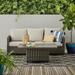 Better Homes & Gardens Sandcrest Seagrass Outdoor Wicker Sofa and Adjustable Height Table Set Brown