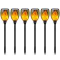 Solar Flame Torch Lights for Garden Decor 6Pack Solar Lights Outdoor Garden Lights Solar Powered LED Torches for Outside Decor Outdoor Decorations for Patio Garden Art