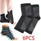 6PCS Ankle Compression Ankle Brace Men Women Plantar Fasciitis Angel Sleeve Socks Anti-Fatigue Sports Support(Black S/M)