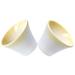 2pcs Ceramic Egg Cups Plates Breakfast Serving Ceramic Egg Stand Holders with Spoon Rest for Boiled Eggs Yellow