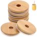 6pcs Bamboo Mason Bottle Lids Tea Cup Lids Practical Round Glass Jar Sealed Lids