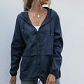 Women Hooded Waterproof Zipper Windproof Waterproof Raincoat Jacket