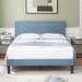 VECELO Queen Size Bed, Height Adjustable Upholstered Bed Frame with Headboard, 10 Color Options