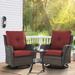 Outdoor Swivel Rocker Patio Chairs with Table Set of 2